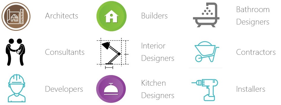 Homes, tradespeople, architects and building professionals specifying underfloor heating